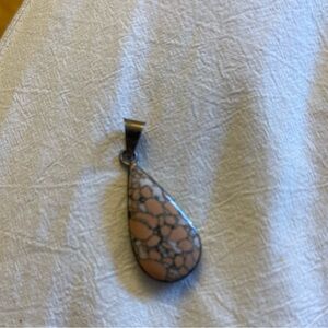VINTAGE MEXICO 925 STERLING SILVER KING COBRA JASPER GEMSTONE PENDANT